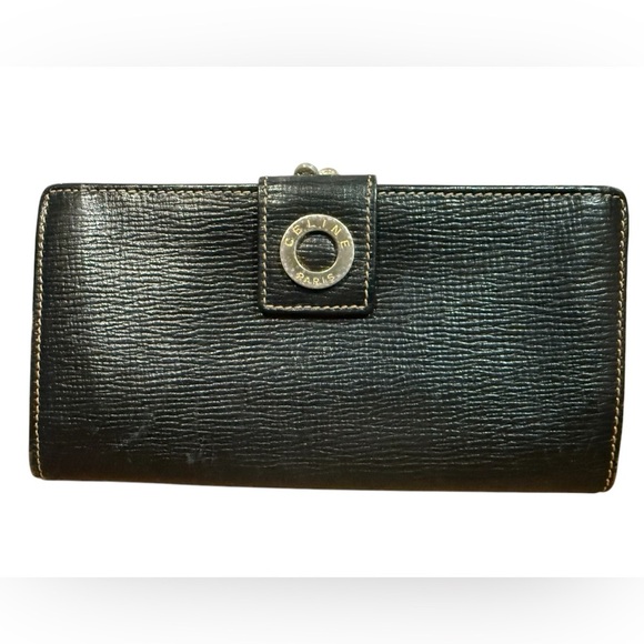 Vintage‎ Celine Black Leather Wallet - Picture 1 of 3